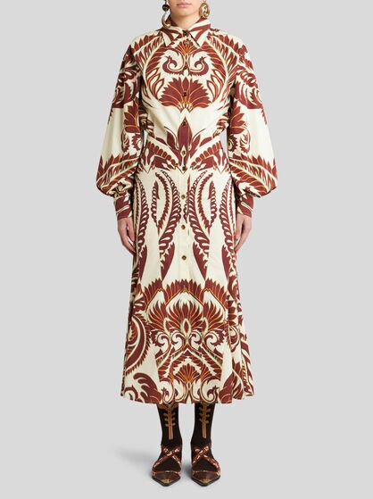 HEMDBLUSENKLEID AUS BEDRUCKTER BAUMWOLLE