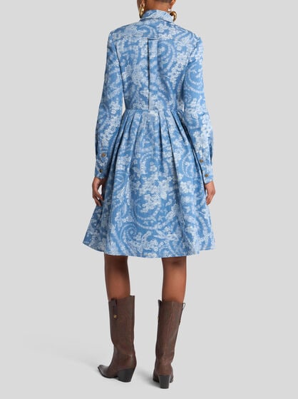 JACQUARD DENIM SHIRT DRESS