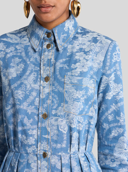 JACQUARD DENIM SHIRT DRESS