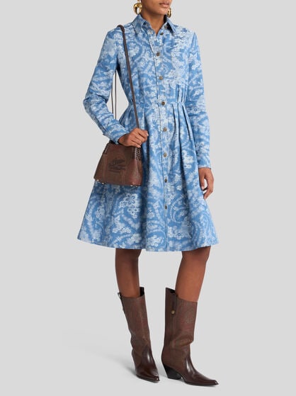 JACQUARD DENIM SHIRT DRESS
