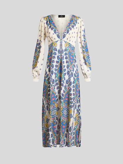CREPE DE CHINE MIDI DRESS