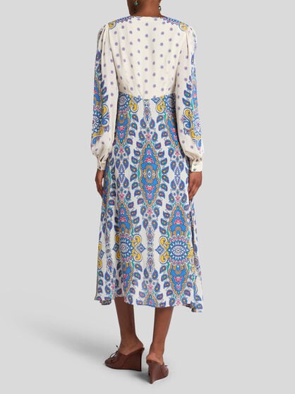 CREPE DE CHINE MIDI DRESS
