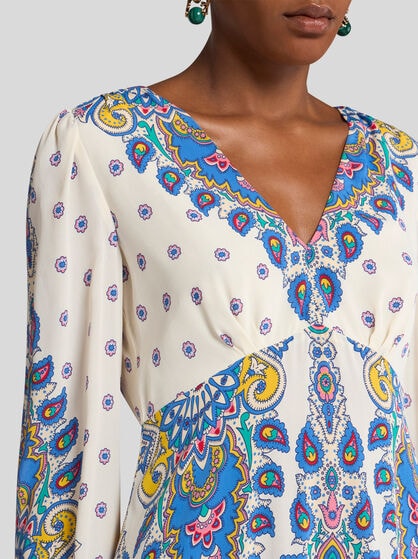 CREPE DE CHINE MIDI DRESS