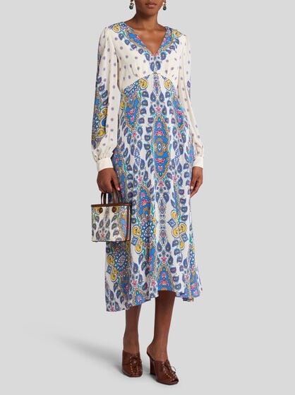 CREPE DE CHINE MIDI DRESS