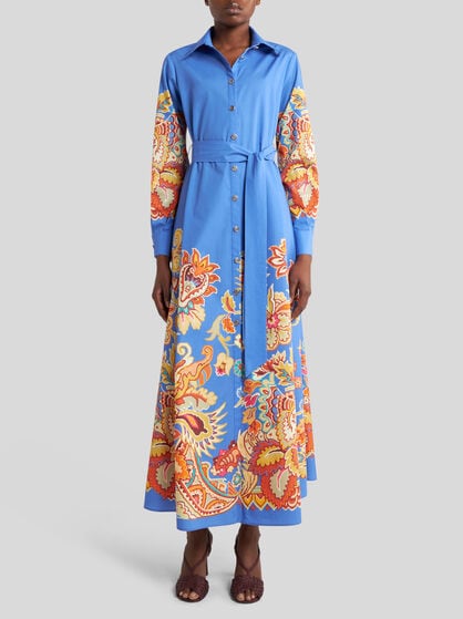 PRINTED POPLIN SHIRT DRESS
