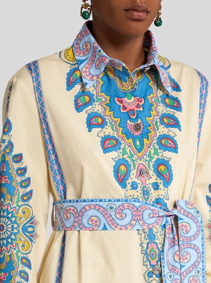 PRINTED COTTON SHIRT DRESS