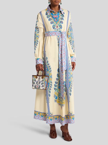 PRINTED COTTON SHIRT DRESS
