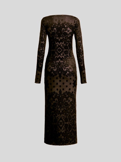 TULLE AND JACQUARD VELVET DRESS