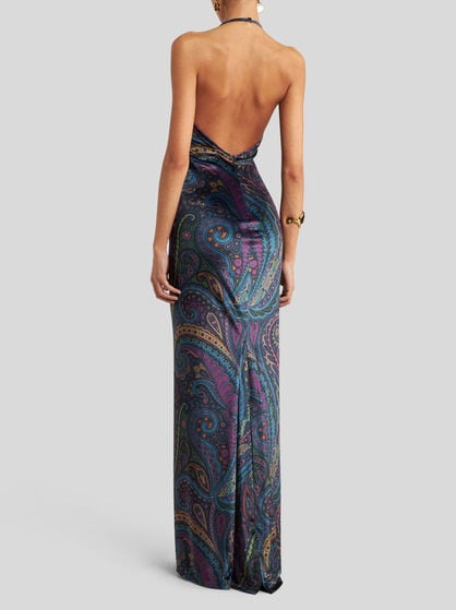 LONG DRESS WITH PAISLEY PRINT