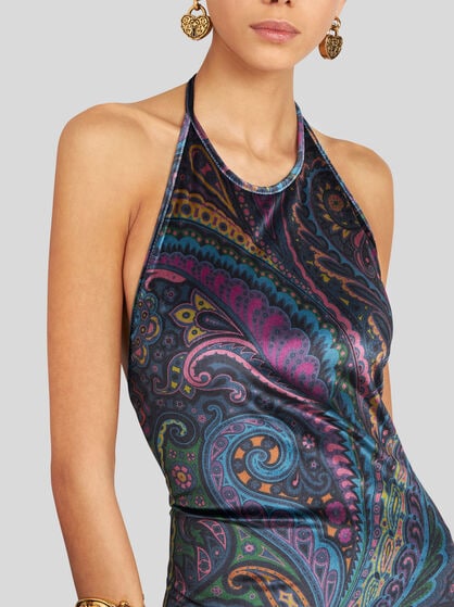 LONG DRESS WITH PAISLEY PRINT