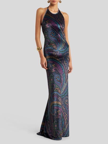 LONG DRESS WITH PAISLEY PRINT