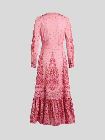 PRINTED POPLIN MIDI DRESS
