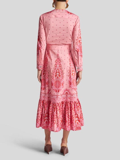 PRINTED POPLIN MIDI DRESS