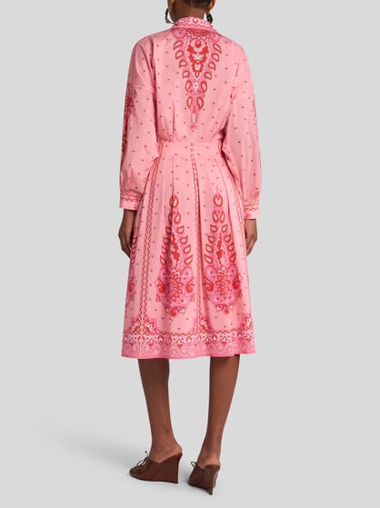 PRINTED STRETCH COTTON DRESS