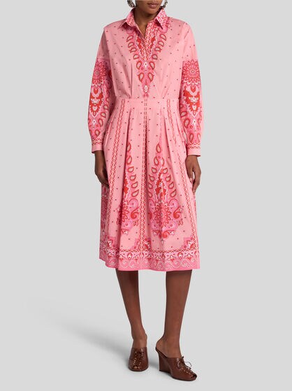 PRINTED STRETCH COTTON DRESS