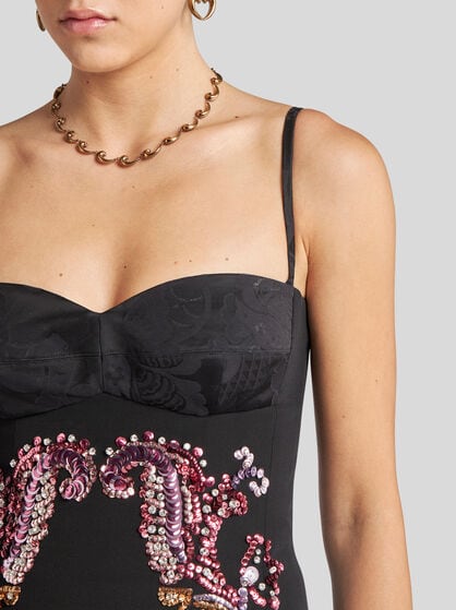 EMBROIDERED SILK DRESS