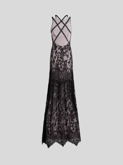 YARN-DYED LACE DRESS