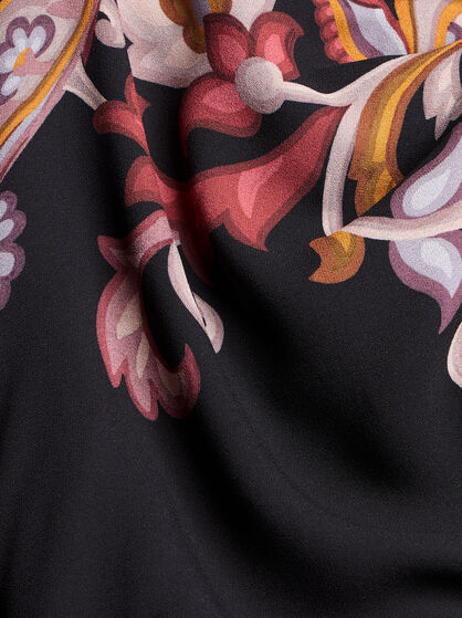 PRINTED STRETCH SABLÉ DRESS