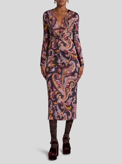 MIDI DRESS WITH ALL-OVER PRINT