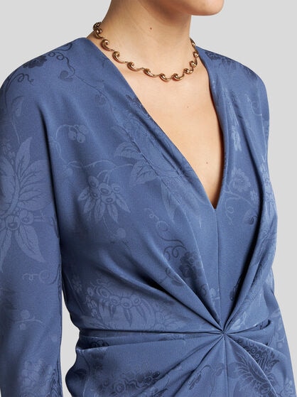 JACQUARD DRESS WITH KNOT