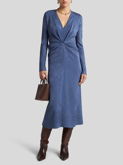 JACQUARD DRESS WITH KNOT