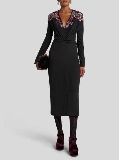 EMBROIDERED SILK DRESS