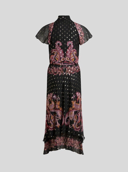 FIL COUPÉ SILK MIDI DRESS