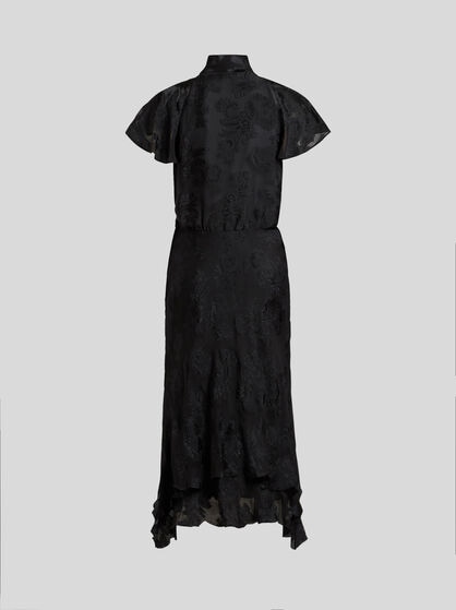 FIL COUPÉ CHIFFON MIDI DRESS