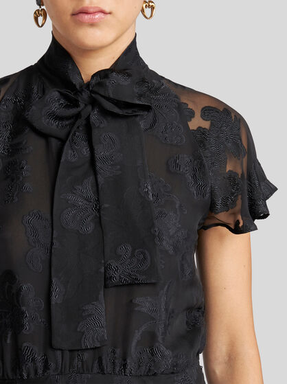 FIL COUPÉ CHIFFON MIDI DRESS