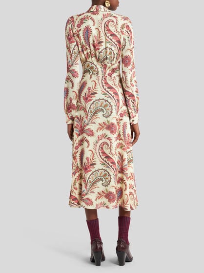 SHIRT DRESS IN PRINTED STRETCH SABLE