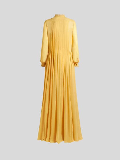 PLEATED SILK DRESS