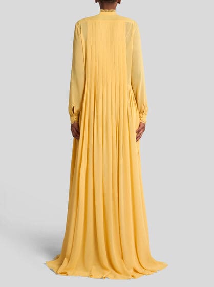 PLEATED SILK DRESS