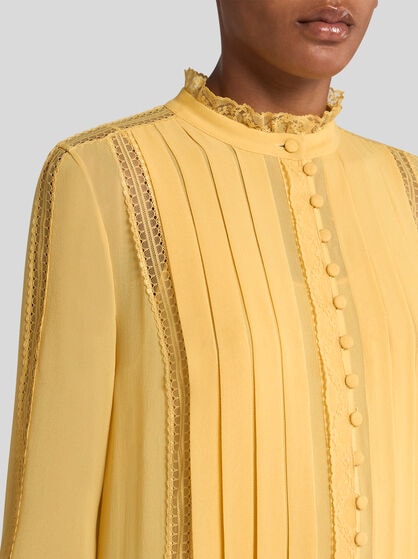 PLEATED SILK DRESS