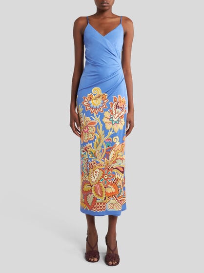 LONG PRINTED JERSEY DRESS