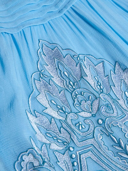EMBROIDERED SILK MAXI DRESS