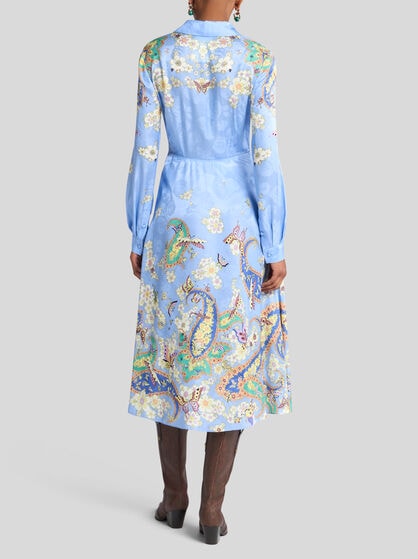 SILK-BLEND MIDI DRESS