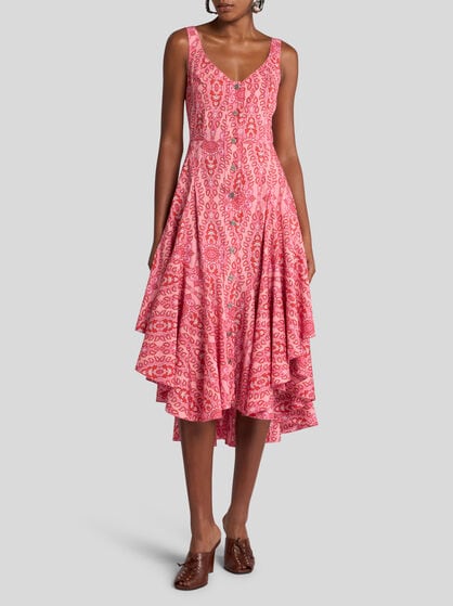 SLEEVELESS DRESS WITH MEDALLION MOTIF