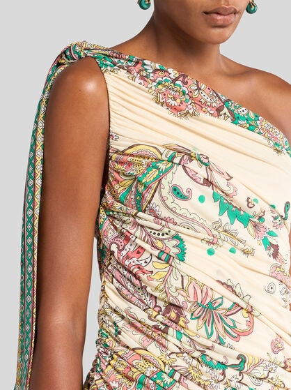 ONE-SHOULDER DRESS WITH PRINT