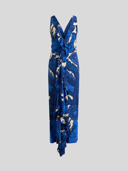 MIDI DRESS WITH MAXI FLORAL PRINT