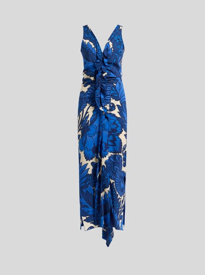 MIDI DRESS WITH MAXI FLORAL PRINT