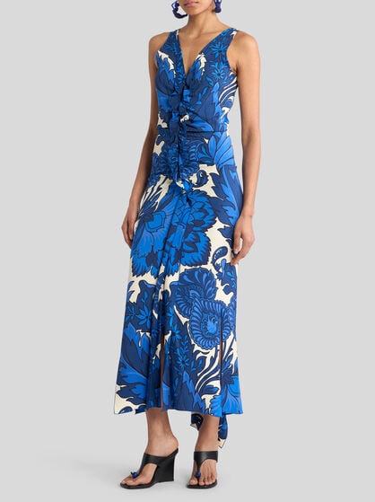 MIDI DRESS WITH MAXI FLORAL PRINT