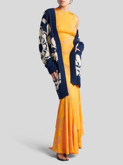 BURNOUT STRETCH JERSEY DRESS WITH CUT-OUT