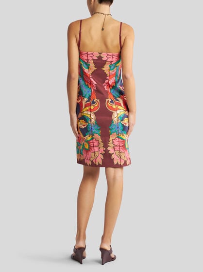 DRESS WITH SCARF-STYLE FLORAL PRINT
