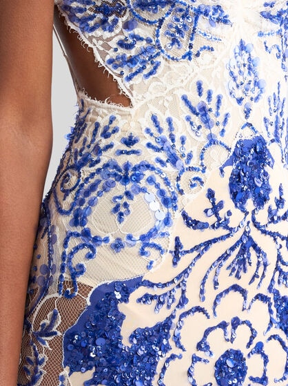 LONG DRESS WITH SEQUIN EMBROIDERY