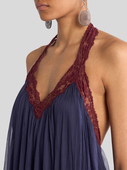 BOHO DRESS WITH OPEN BACK AND FLOUNCE