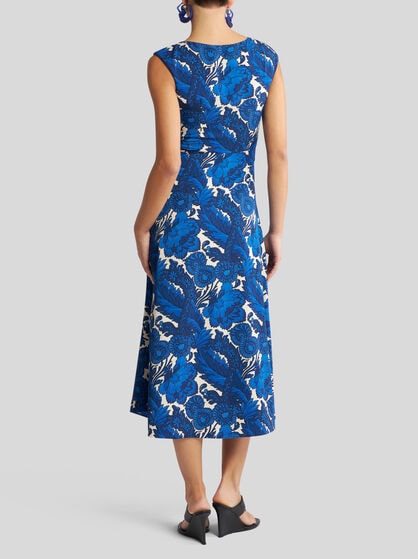 MIDI DRESS WITH MAXI FLORAL PRINT