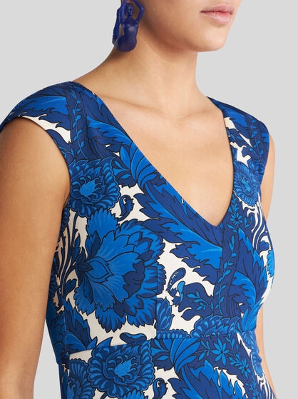 MIDI DRESS WITH MAXI FLORAL PRINT