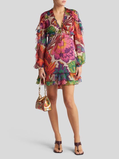 MINI DRESS WITH MAXI FLORAL PRINT