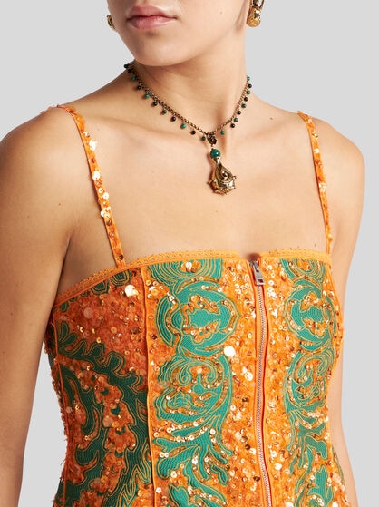 MINI DRESS WITH SEQUIN EMBROIDERY