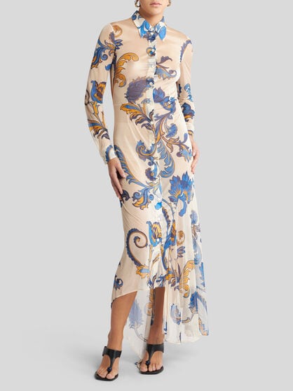 SHIRT DRESS WITH FLORAL PRINT